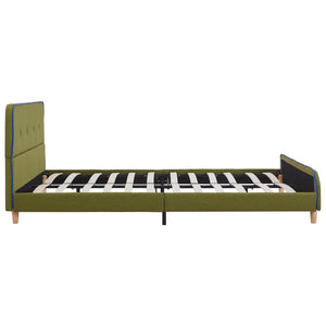 vidaXL Bed Frame Green Fabric 140x200 cm