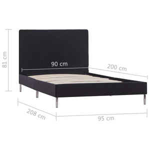 vidaXL Bed Frame Black Fabric 90x200 cm