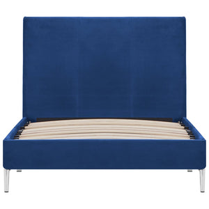 vidaXL Bed Frame Blue Fabric 90x200 cm