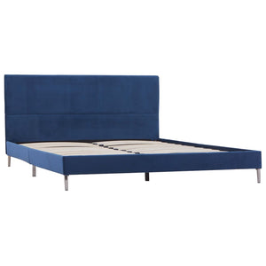 vidaXL Bed Frame Blue Fabric 160 x 200 cm