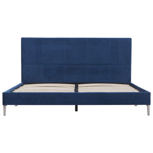 vidaXL Bed Frame Blue Fabric 160 x 200 cm
