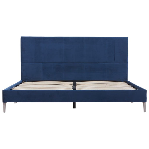 vidaXL Bed Frame Blue Fabric 160 x 200 cm