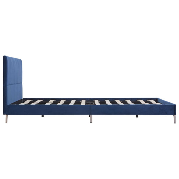 vidaXL Bed Frame Blue Fabric 160 x 200 cm