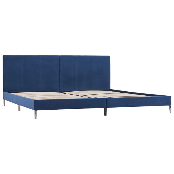 vidaXL Bed Frame Blue Fabric 180 x 200 cm