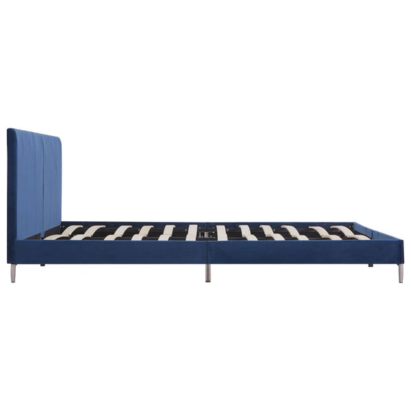 vidaXL Bed Frame Blue Fabric 180 x 200 cm