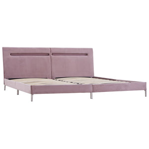 vidaXL LED Bed Frame Pink Fabric 180 x 200 cm