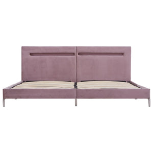 vidaXL LED Bed Frame Pink Fabric 180 x 200 cm
