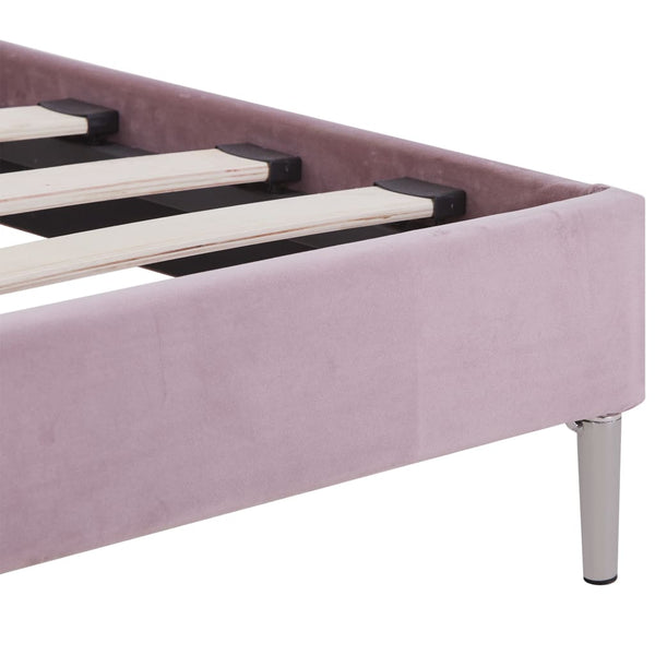 vidaXL LED Bed Frame Pink Fabric 180 x 200 cm