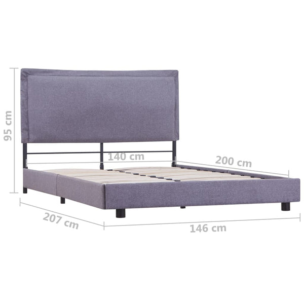 vidaXL Bed Frame Light Gray Fabric 140x200 cm