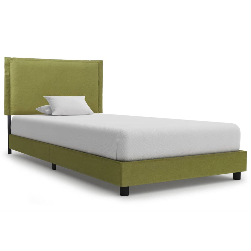 vidaXL Bed Frame Green Fabric 90x200 cm