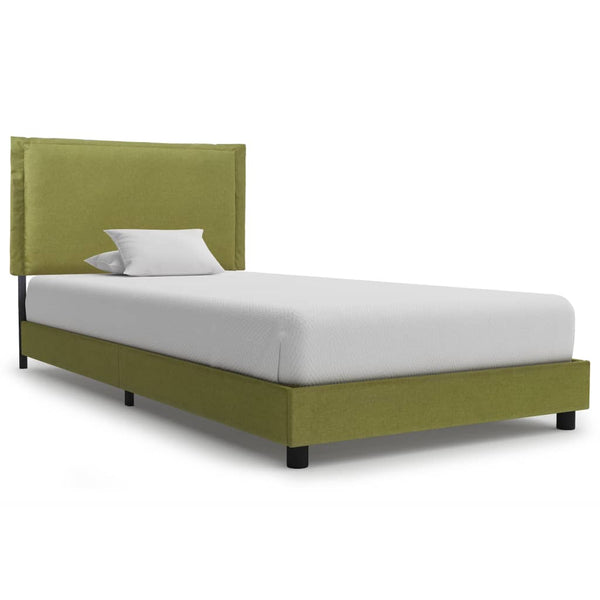 vidaXL Bed Frame Green Fabric 90x200 cm