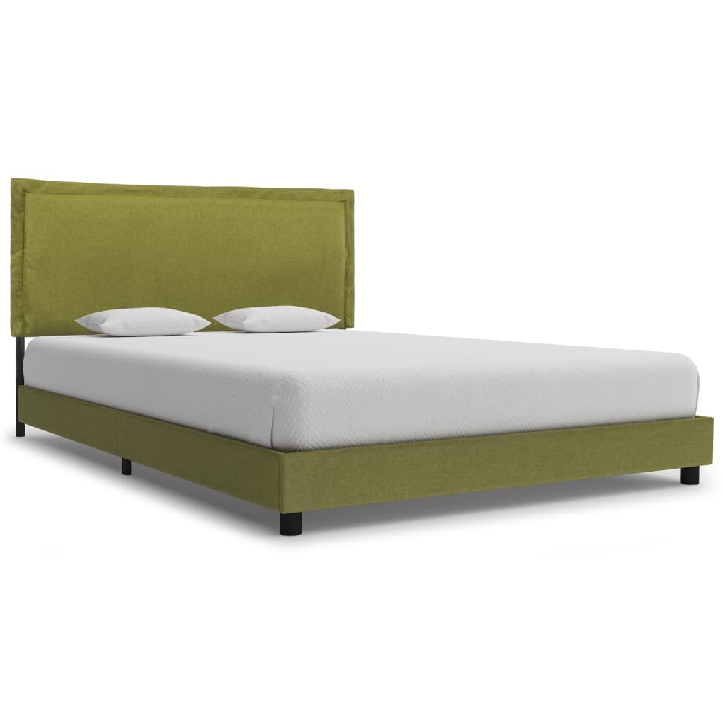 vidaXL Bed Frame Green Fabric 140x200 cm