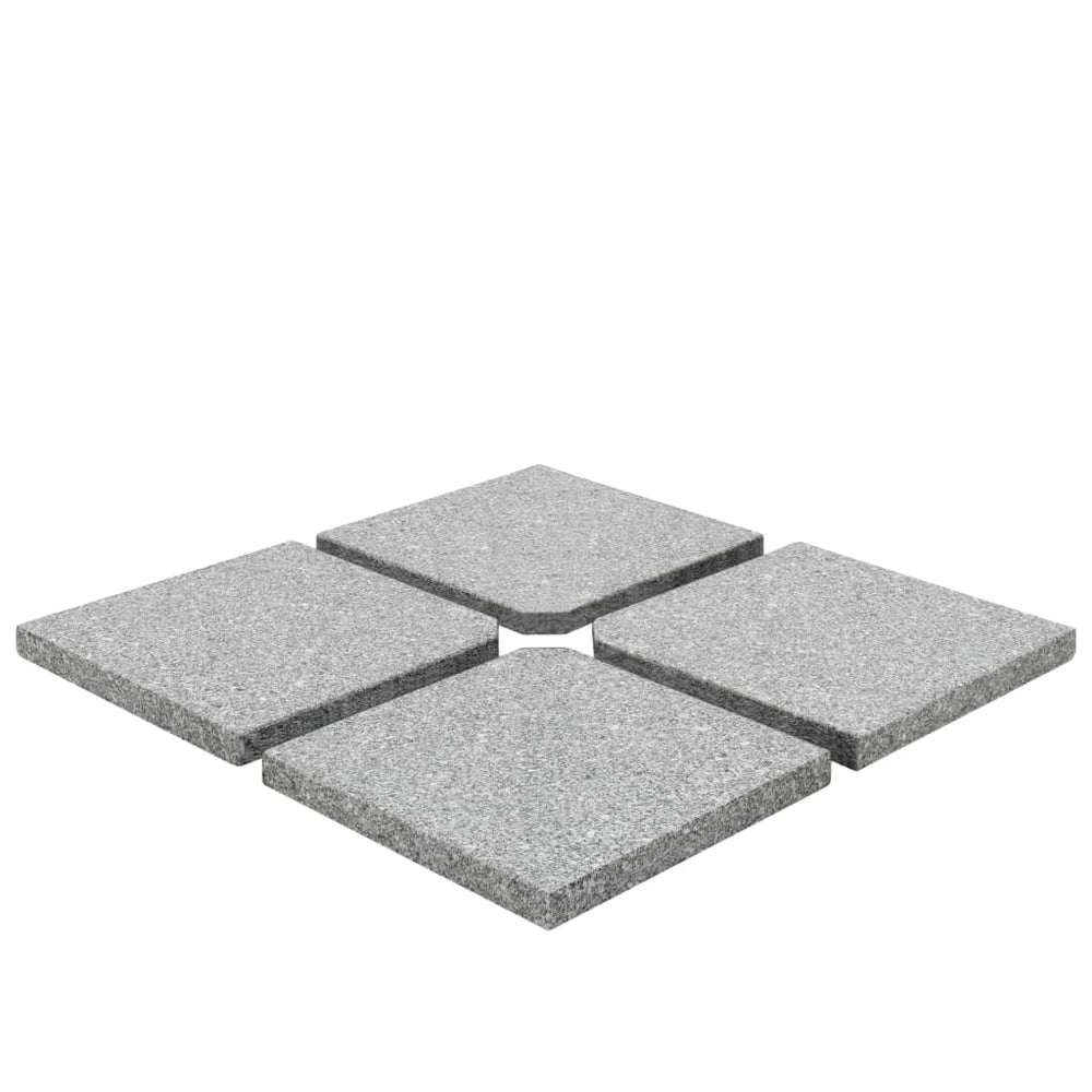 vidaXL Umbrella Base Weights 4 pcs. Square Grey Granite 100 kg