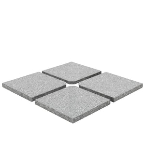 vidaXL Umbrella Base Weights 4 pcs. Square Grey Granite 100 kg