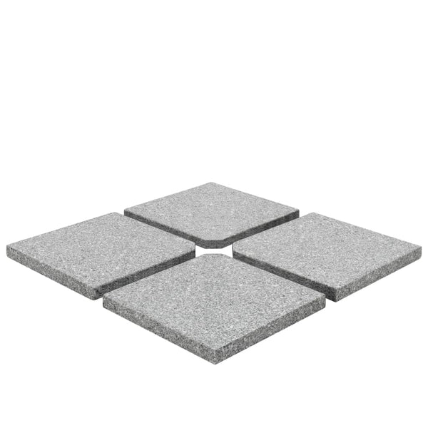 vidaXL Umbrella Base Weights 4 pcs. Square Grey Granite 100 kg