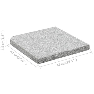 vidaXL Umbrella Base Weights 4 pcs. Square Grey Granite 100 kg
