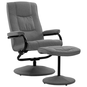 vidaXL Recliner with Footrest Light Grey Fabric