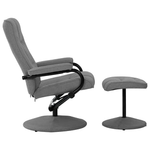 vidaXL Recliner with Footrest Light Grey Fabric