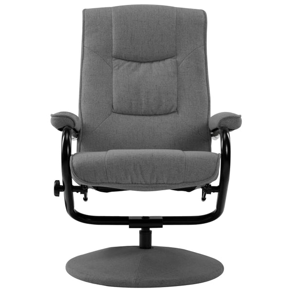 vidaXL Recliner with Footrest Light Grey Fabric