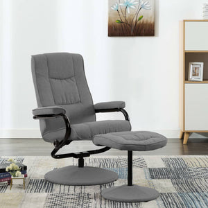 vidaXL Recliner with Footrest Light Grey Fabric