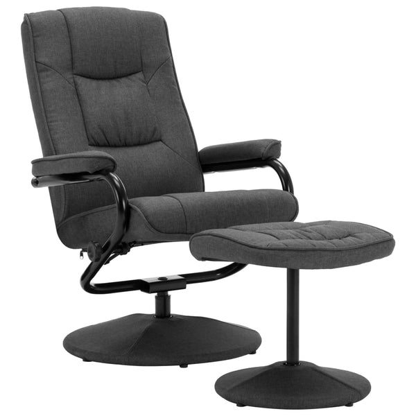 vidaXL Recliner with Footrest Dark Gray Fabric