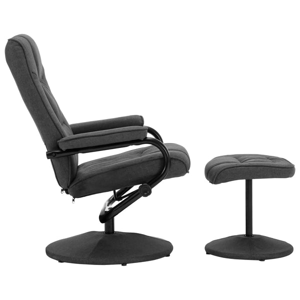 vidaXL Recliner with Footrest Dark Gray Fabric