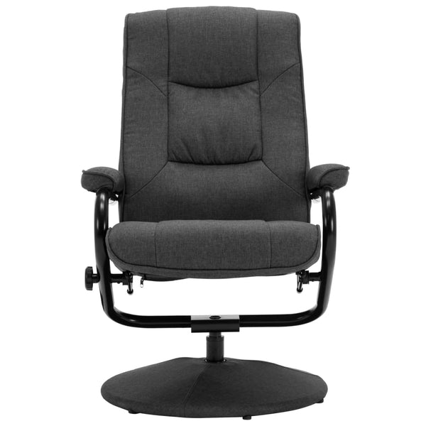 vidaXL Recliner with Footrest Dark Gray Fabric