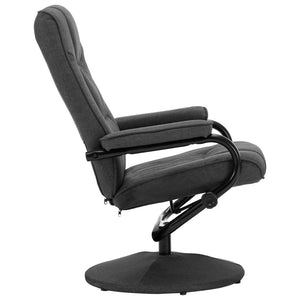 vidaXL Recliner with Footrest Dark Gray Fabric