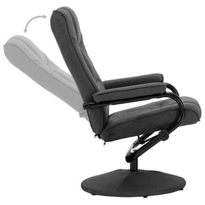 vidaXL Recliner with Footrest Dark Gray Fabric