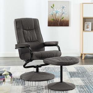 vidaXL Recliner with Footrest Dark Gray Fabric