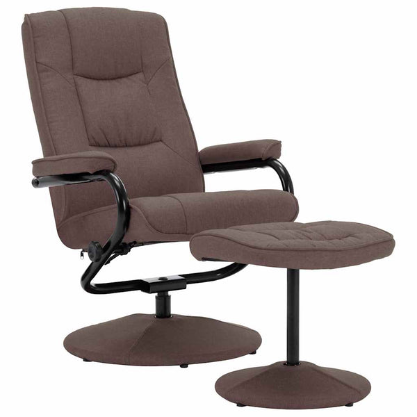 vidaXL Recliner with Footrest Brown Fabric