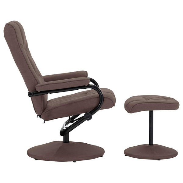 vidaXL Recliner with Footrest Brown Fabric