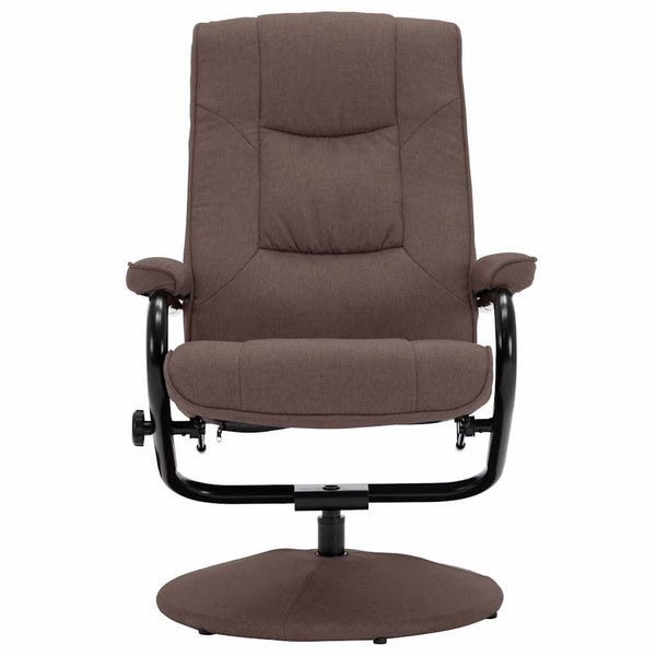 vidaXL Recliner with Footrest Brown Fabric