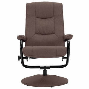 vidaXL Recliner with Footrest Brown Fabric