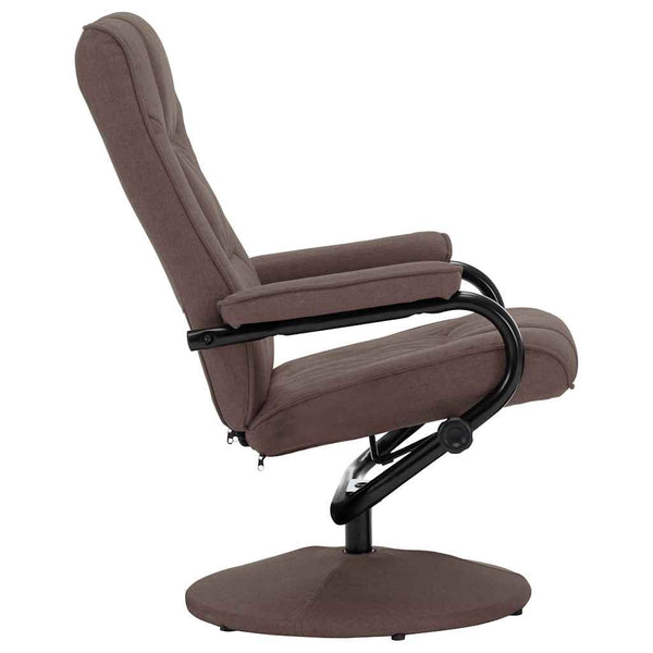 vidaXL Recliner with Footrest Brown Fabric