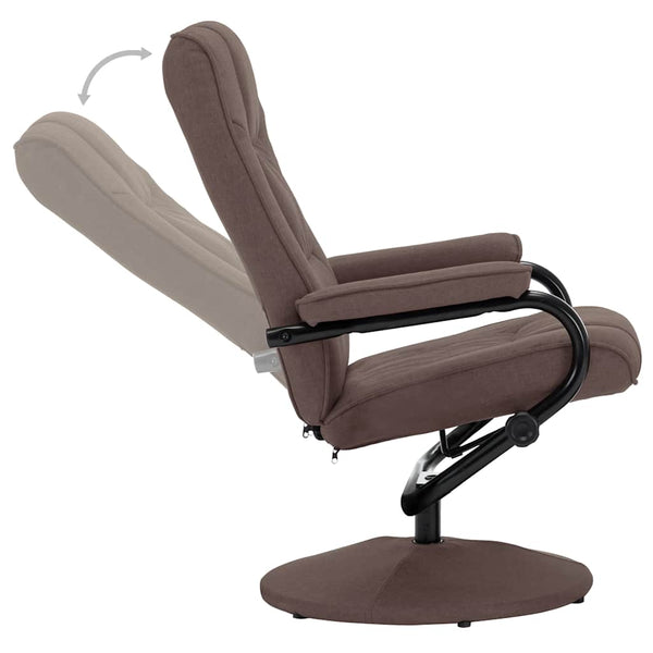 vidaXL Recliner with Footrest Brown Fabric
