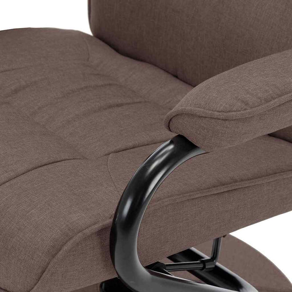 vidaXL Recliner with Footrest Brown Fabric