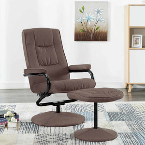 vidaXL Recliner with Footrest Brown Fabric