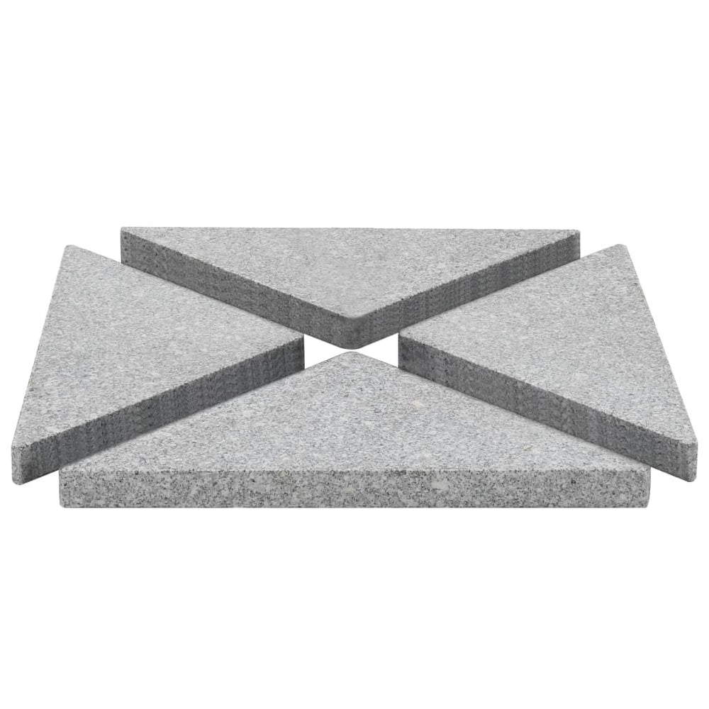 vidaXL Parasol Base Weights 4 pcs. Triangular Grey Granite 60 kg
