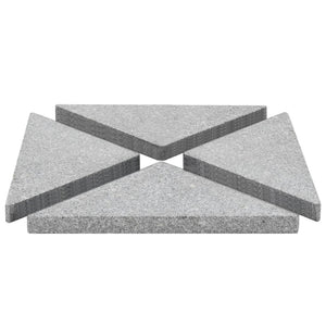 vidaXL Parasol Base Weights 4 pcs. Triangular Grey Granite 60 kg