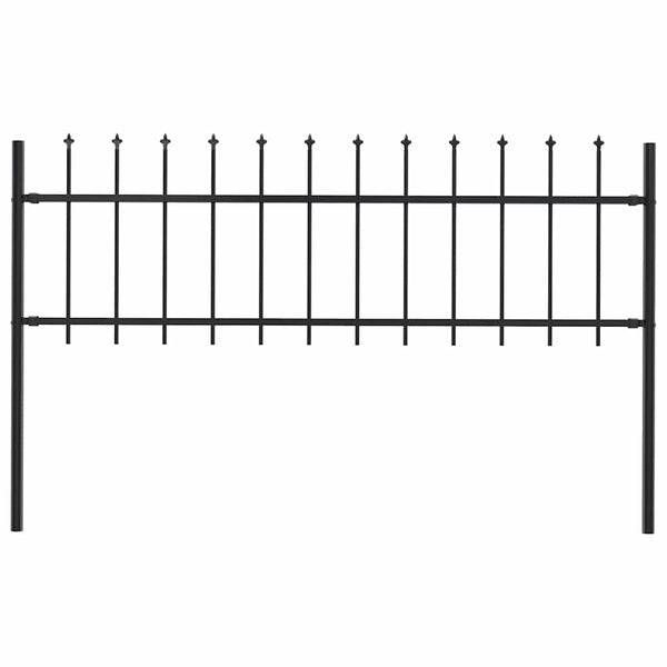 vidaXL Garden Fence Woerden with Spear Top Steel 181 x 60 cm Black
