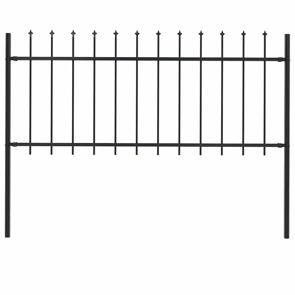 vidaXL Garden Fence Woerden with Spear Top Steel 181 x 80 cm Black