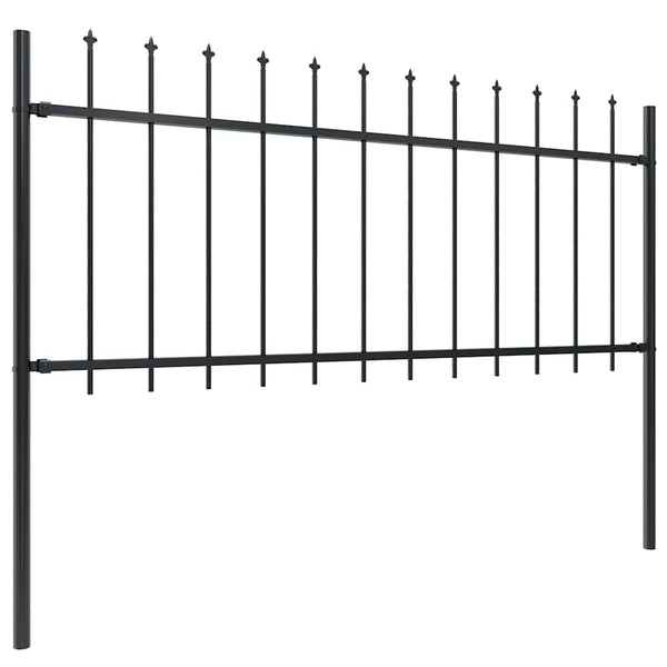 vidaXL Garden Fence Woerden with Spear Top Steel 181 x 80 cm Black