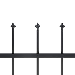 vidaXL Garden Fence Woerden with Spear Top Steel 181 x 80 cm Black
