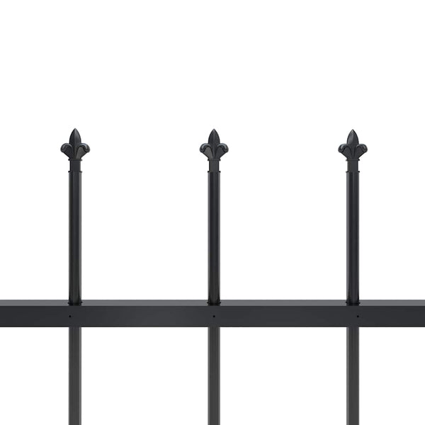 vidaXL Garden Fence Woerden with Spear Top Steel 181 x 80 cm Black