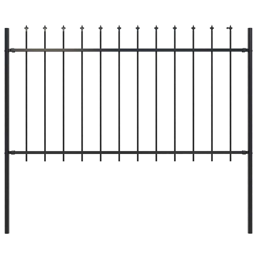 vidaXL Garden Fence Woerden with Spear Top Steel 181 x 100 cm Black