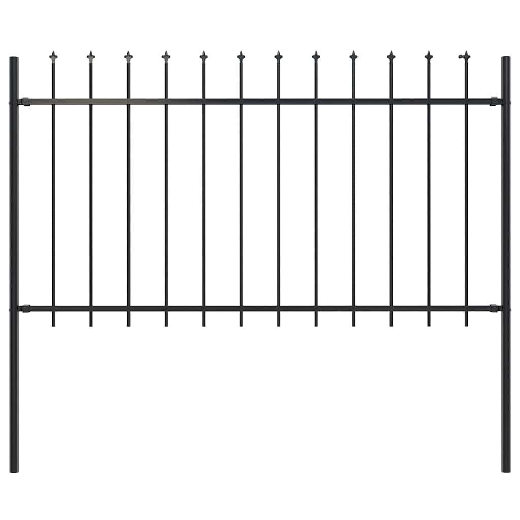 vidaXL Garden Fence Woerden with Spear Top Steel 181 x 100 cm Black