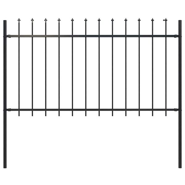 vidaXL Garden Fence Woerden with Spear Top Steel 181 x 100 cm Black