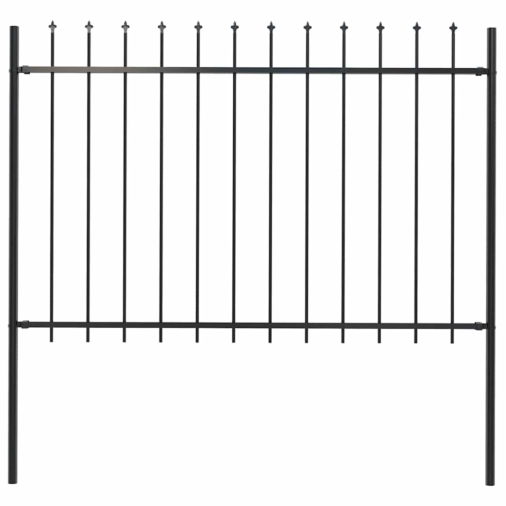 vidaXL Garden Fence Woerden with Spear Top Steel 181 x 120 cm Black