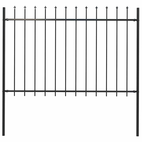 vidaXL Garden Fence Woerden with Spear Top Steel 181 x 120 cm Black